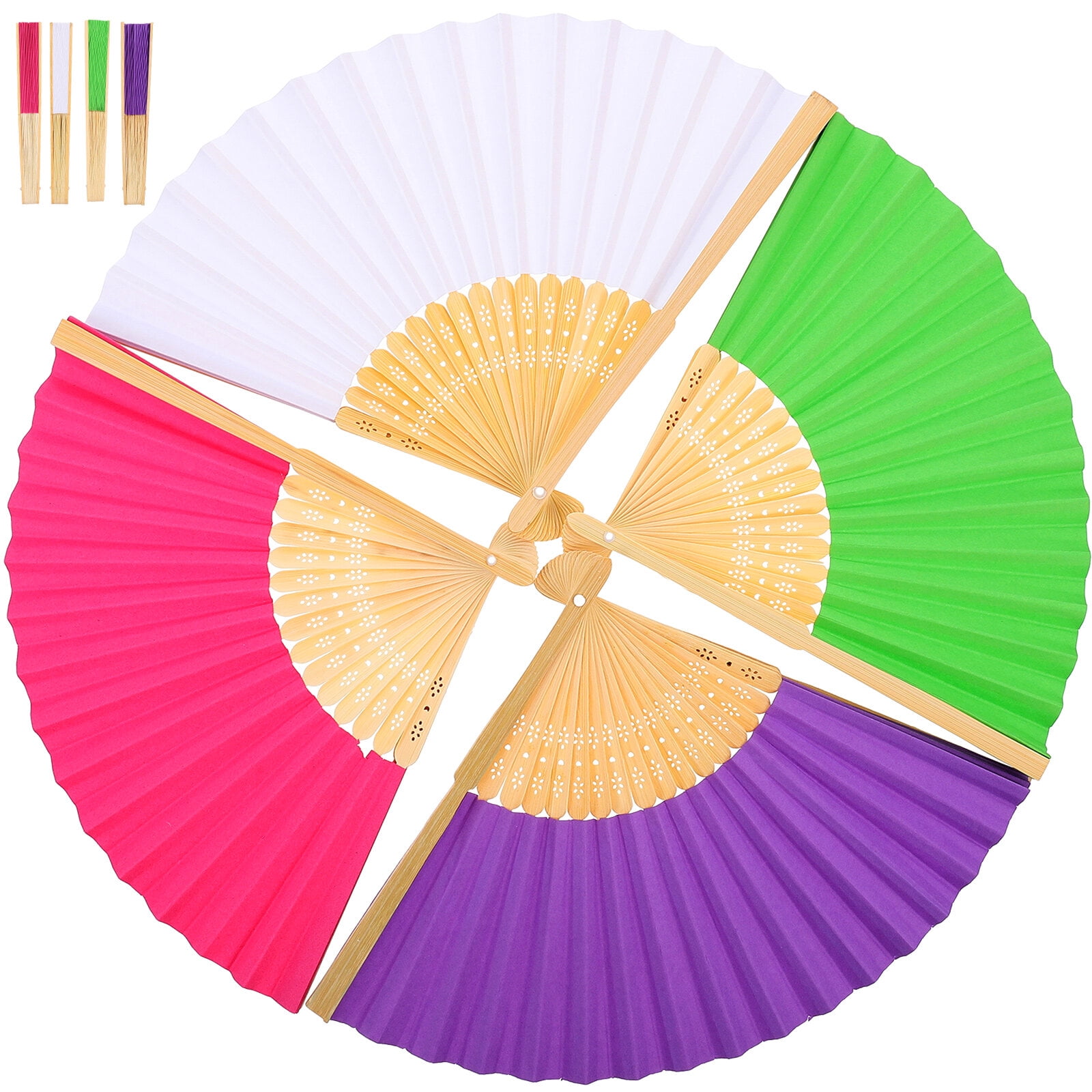 Folding paper fan 8Pcs DIY Painting Fans Interesting Blank Folding Fan