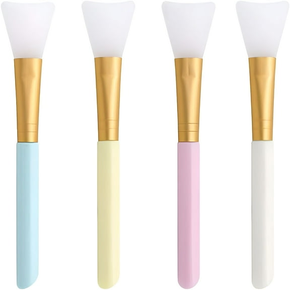 RAGUPEL Silicon Spatulas 4pcs Silicone Brush Facial Mud Masks Applicator Brush Cosmetic Spatulas Makeup Spatula Beauty Scoop for Home Travel Clear Silicone Cleaning Brush