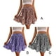 thumbnail image 5 of Qarigey Minifalda estampada de cintura alta para mujer, faldas florales plisadas por encima de la rodilla para fiestas escolares de poliéster, Prendas para la parte inferior del cuerpo Violeta S, 5 of 6