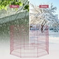 thumbnail image 3 of NiamVelo 48 inch Metal Dog Playpen Indoor Outdoor Large Folding Dog Fence Animal Exercise Heavy Duty Portable Puppy Playpen for Dog Cat Rabbits -8 Panel, Pink, 3 of 7
