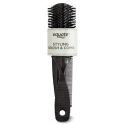 (4 pack) Equate Synthetic Bristle Styling Brush and Comb Set, Black, 2 Pieces