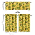 thumbnail image 6 of Kitchen Curtains 36 Inch Short - 3 Panel Set, Kiwi Fruit Cartoon Pattern, Rod Pocket Window Curtain, 100% Polyester for Farmhouse, Cafe, Living Room, Bedroom, Easy Wash, 6 of 6