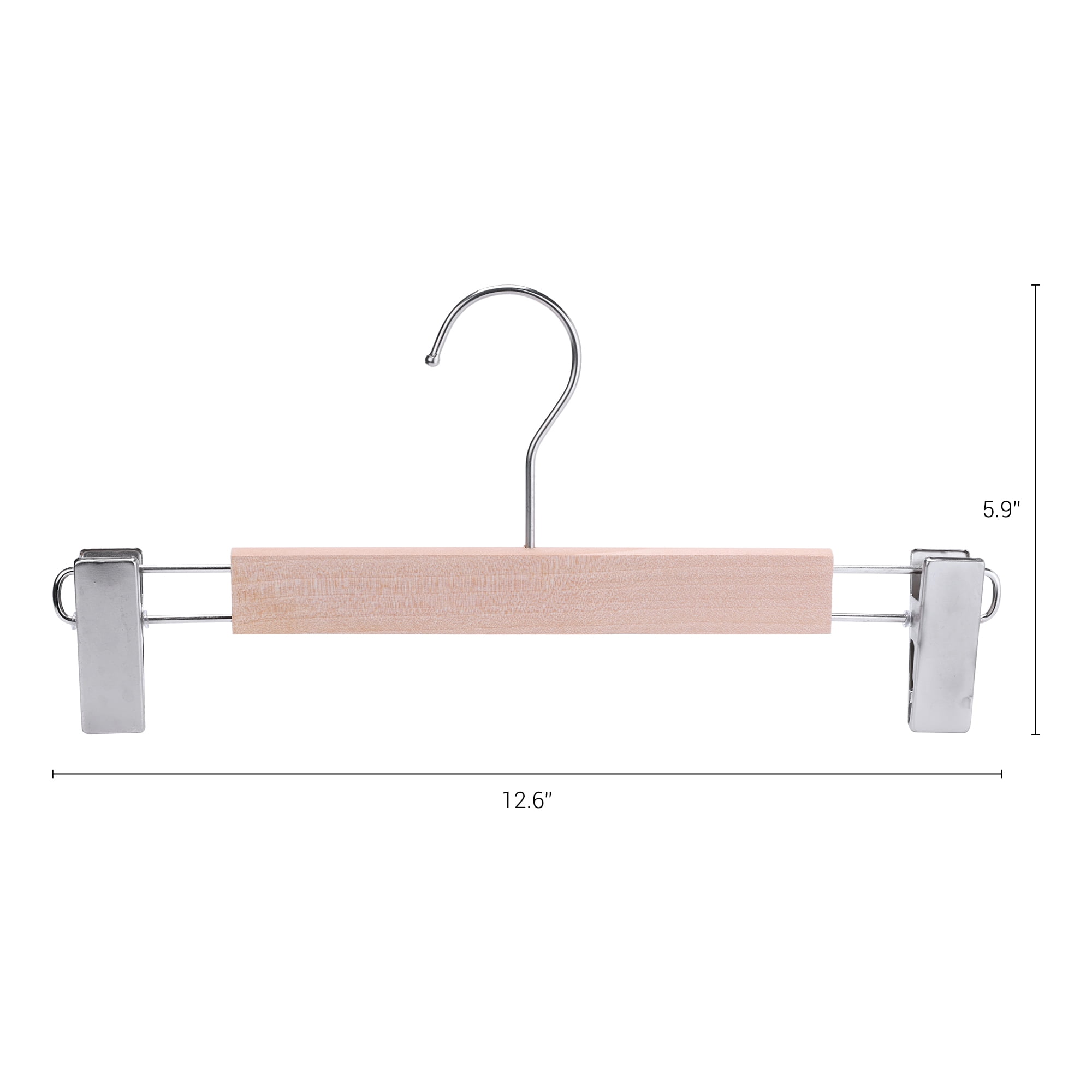 Unique Bargains Wood Hangers Clothes Hangers with Pinch Clips 10 Packs Silver