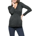 thumbnail image 2 of breaise Maternity Shirts for Womens Wrap V Neck Long Sleeve Pregnancy Blouse Tunic Casual Maternity Nusring Tops Fall Winter Shirts for Leggings Casual Pregnancy Clothes S-2XL, 2 of 9