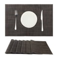 thumbnail image 2 of Unique Bargains Durable Placemats for Dining Table, Resistant Kitchen Place Mats Set of 6 Black Brown 18" x 12", 2 of 6