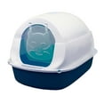 thumbnail image 4 of Caja de arena para gatos cerrada, orinal con capucha para gatos, fácil limpieza con solapa de puerta delantera, orinal para gatito con parte , Azul, 4 of 8