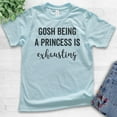 thumbnail image 2 of Kids Gosh Being A Princess Is Exhausting T-shirt, Youth Kids Girl T-Shirt, Princess T-shirt, Light Blue, X-Large, 2 of 4