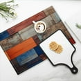 thumbnail image 4 of BaHomeck placemats Set of 4 Colorful Wooden Wall With Orange ,Blue And Brown Cotton Linen rectangle Placemats for Kitchen Dining Table Indoor,Outdoor,18*12inch, 4 of 4