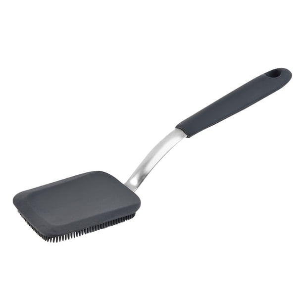 Xihbxyly Cepillo de Silicona para Lavavajillas, Mango de Acero Inoxidable, Secado Rápido, Sin Olores, Limpieza Suave, Esponja Antiadherente, Fácil de Limpiar En Lavavajillas, Tamaño 25 X 6,5 Cm.