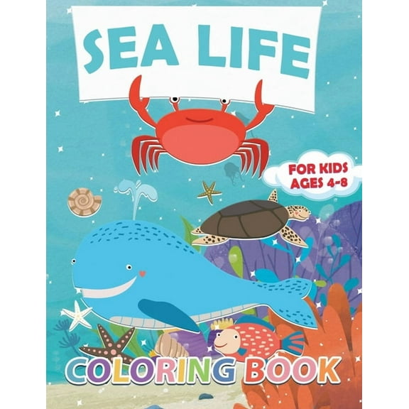 Sea Life Coloring Book: 30 Ocean Coloring Pages for Kids Ages 4-8 - Featuring Amazing Sea Creatures (Paperback) by Elmsleigh Designs