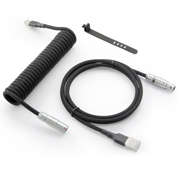 Cable USB-C a USB-A en espiral GUNMJO Pro Custom de 1,5 m para juegos