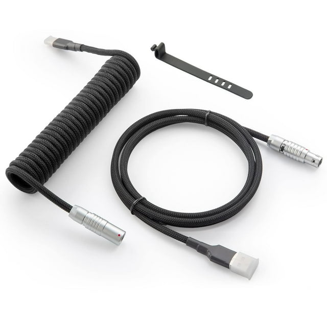 Cable USB-C a USB-A en espiral GUNMJO Pro Custom de 1,5 m para juegos