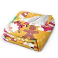 thumbnail image 3 of ZNDUO Lightweight Microfiber Bed Blanket, Christmas Socks Santa Claus Gingerbread Man Snowflake Pattern Super Soft Flannel Cozy Throw Blankets, 40"x30", 3 of 8