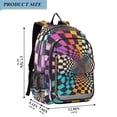 thumbnail image 2 of FORMRS Unisex School Backpack 17" Student Travel Bag with Laptop Compartment, Beige Wavy Plaid, 2 of 7