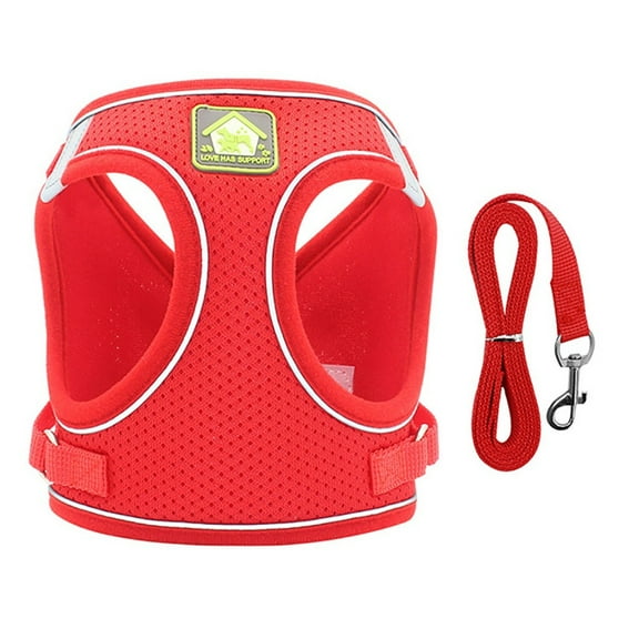 OAVQHLG3B Dog Harness and Leash Set for Small Medium Dogs,Harness for Puppy S M Sized Dogs and Cats, Mesh Adjustable Breathable Soft Proof Vest Harnesses