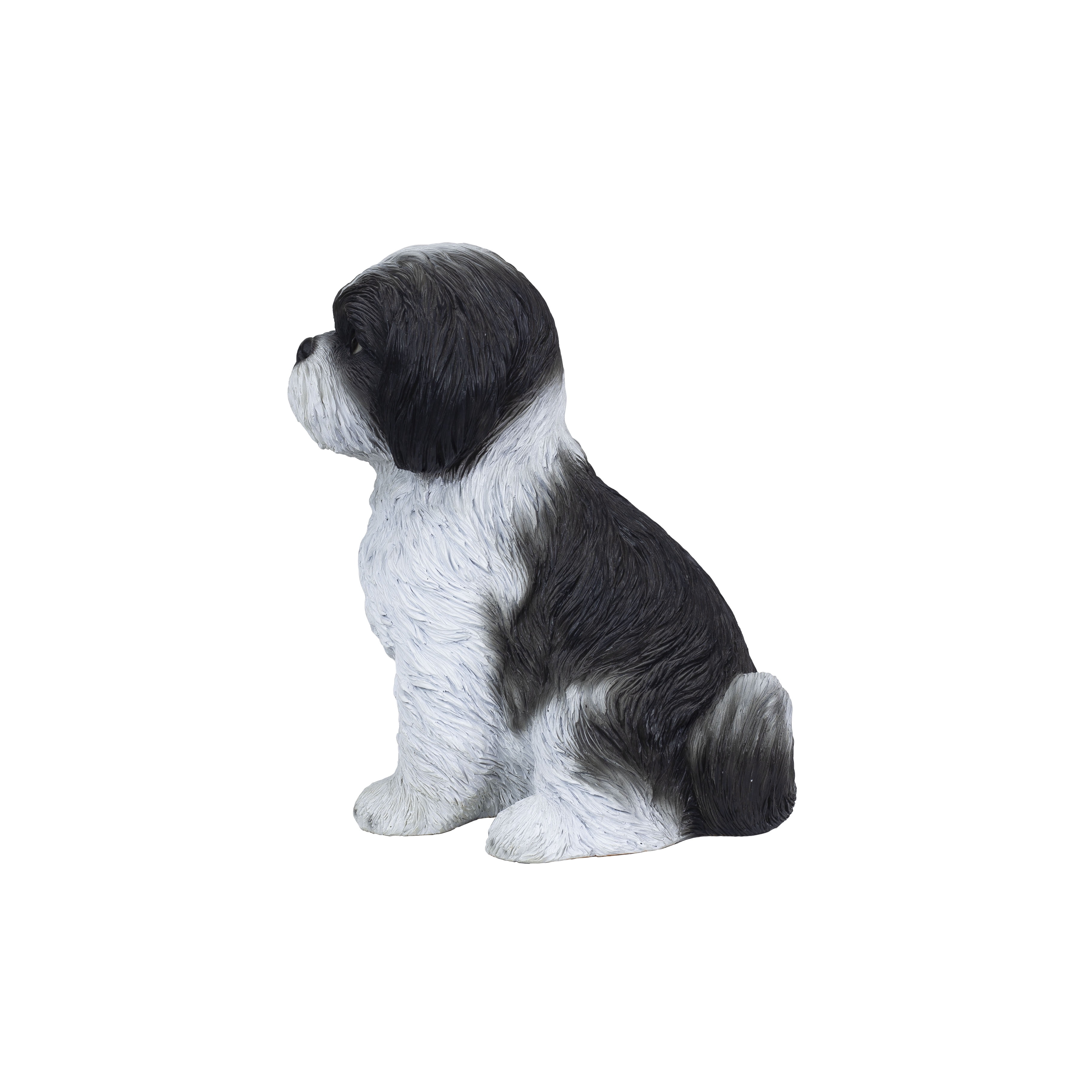 SOREAL White & Black Shih Tzu | Handpainted Decorative Puppy Statue for Home & Garden Decor | Premium Polyresin Dog Statue | Gift for Dog Lovers | Weather-Resistant Indoor/Outdoor Decor