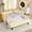 Yellow, variant on Twin Daybed with Trundle and Charging Station, Upholstered Gingham Daybed Sofa Bed, Pull Out Trundle Daybed, Twin Upholstered Space Saving Bed Frame (Bright Green)
