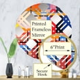 thumbnail image 3 of Designart "Harmonious Pastel Geometric Blend III" Landscape Sunset Plaid Round Wall Mirror - Landscapes Oval Printed Decorative Mirror - Multiple Color Options, 3 of 5