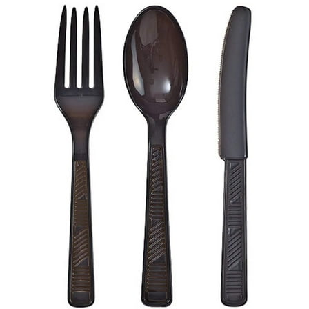 Disposable Black Combo Cutlery Set:48CT