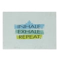 thumbnail image 1 of Inhale Exhale Cutting Board, Woman on Lotus Pose Practice Retreat, Decorative Tempered Glass Cutting and Serving Board, Small Size, Yellow Green Pale Blue, by Ambesonne, 1 of 1