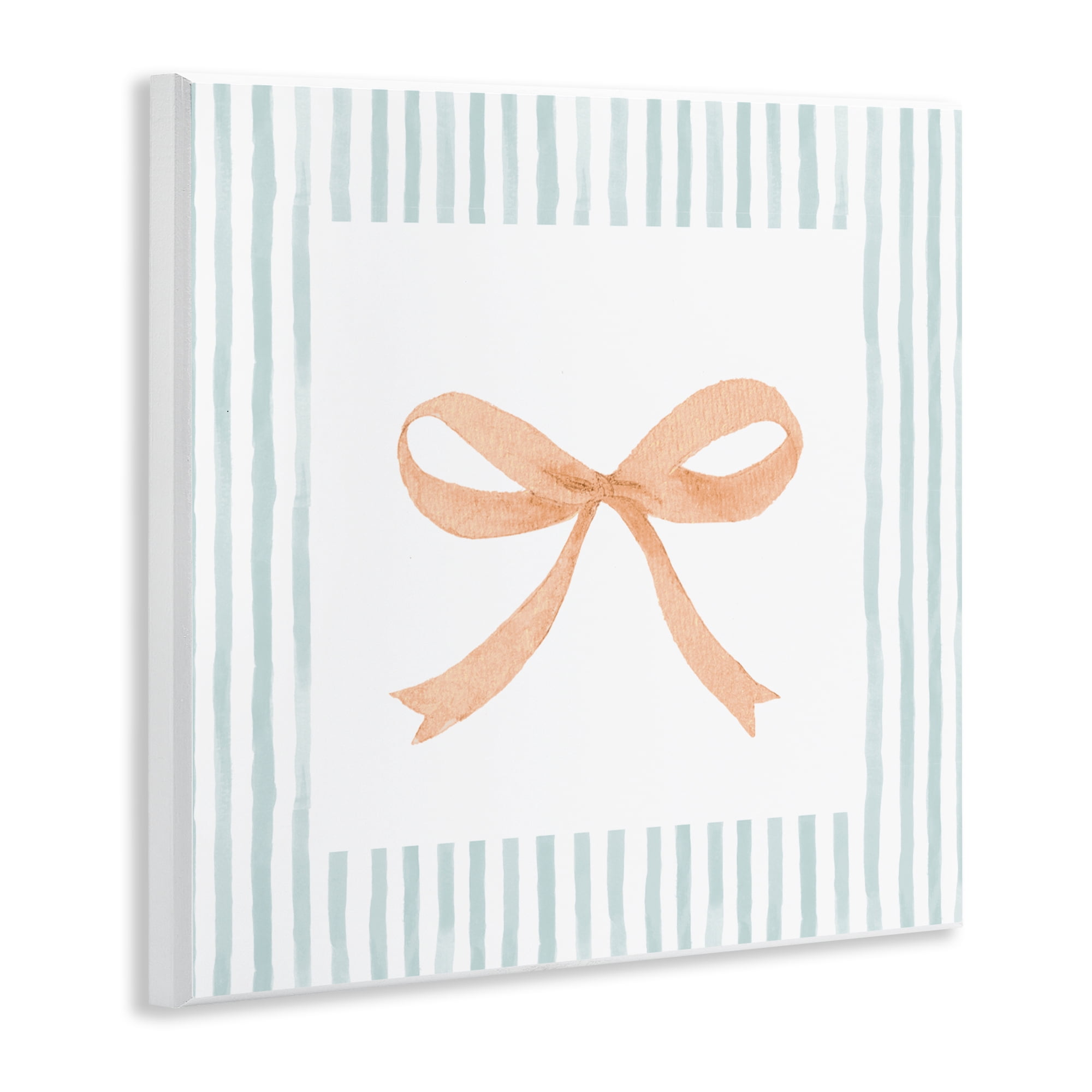 Stupell Industries Orange Bow with Stripe Border Wall Plaque Art, design by Patricia Pinto