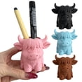 thumbnail image 2 of Organizador de escritorio con forma de vaca de las tierras altas, contenedor de almacenamiento de papelería, adorno decorativo para el escritorio de la oficina en casa., 2 of 8