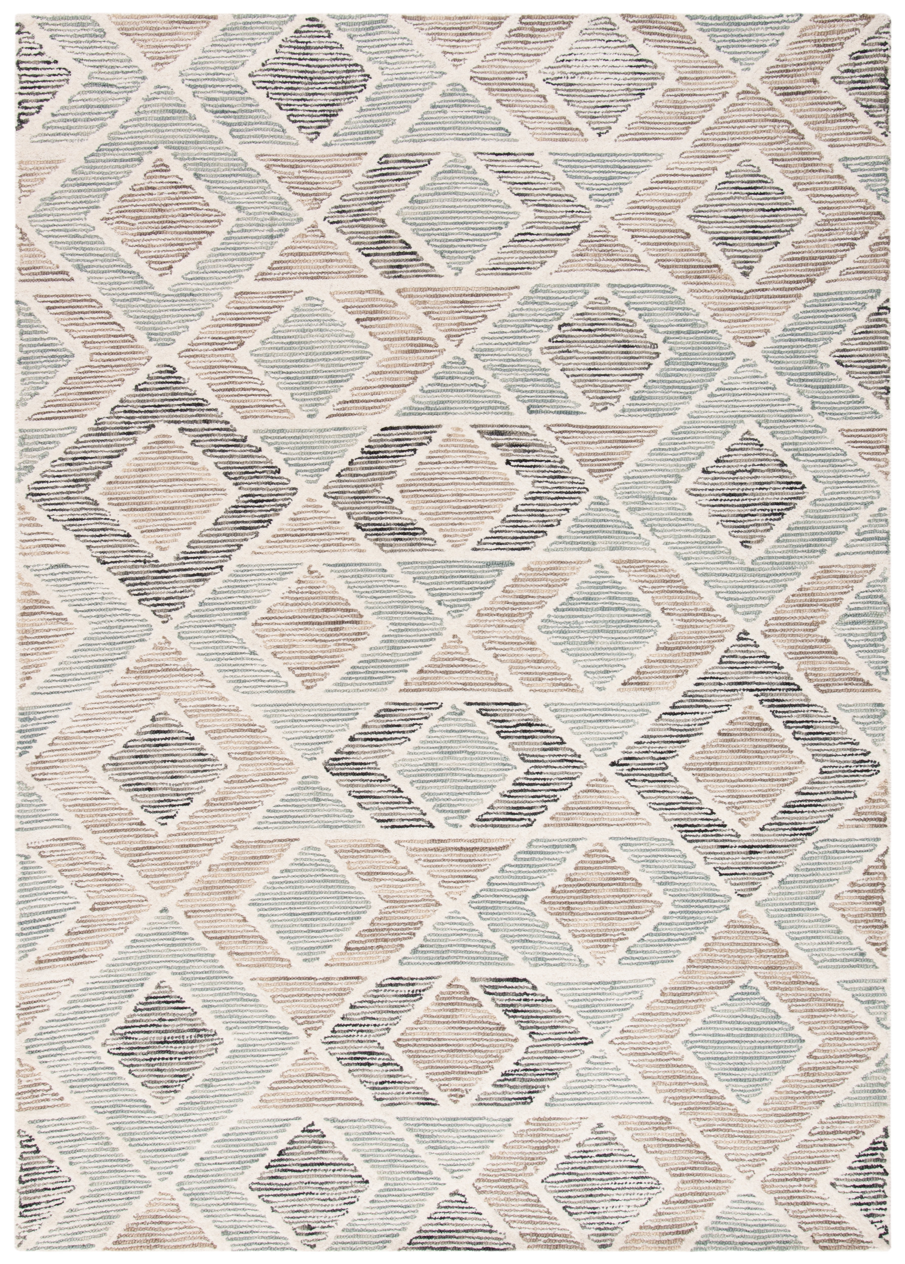 SAFAVIEH Precious Gertrude Geometric Diamonds Area Rug, Blue/Beige, 5' x 8'