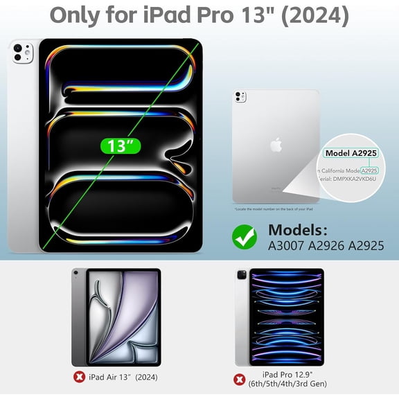 YUYAN-Keyboard Case for iPad Pro 13-inch (M5 2025 / M4 2024) - Magnetic Wireless Detachable Keyboard, Stand Folio Cover with Pencil Holder, Thin & Light Compatible with iPad Pro 13 (Gray)