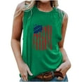 thumbnail image 2 of GaThRRgYP Summer Tops for Women,Womens Loose Tank Tops Summer Sleeveless,Women's Independence Day Printed Round-neck Tank Tops Loose Tops Green XL, 2 of 4