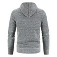 thumbnail image 3 of Domuza Men's Full Zip Hoodie Long Sleeve Casual Cable Knit Cardigan Sweater Fall Winter Classic Fit Drawstring Hooded Sweatshirt Light Gray M, 3 of 3