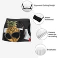 thumbnail image 3 of Susaid Pineapple With Black Glasses Print Men's Mesh Boxer Briefs Cooling Breathable Sports Underwear Wide Waistband Boxer Briefs W/Fly-Large, 3 of 5
