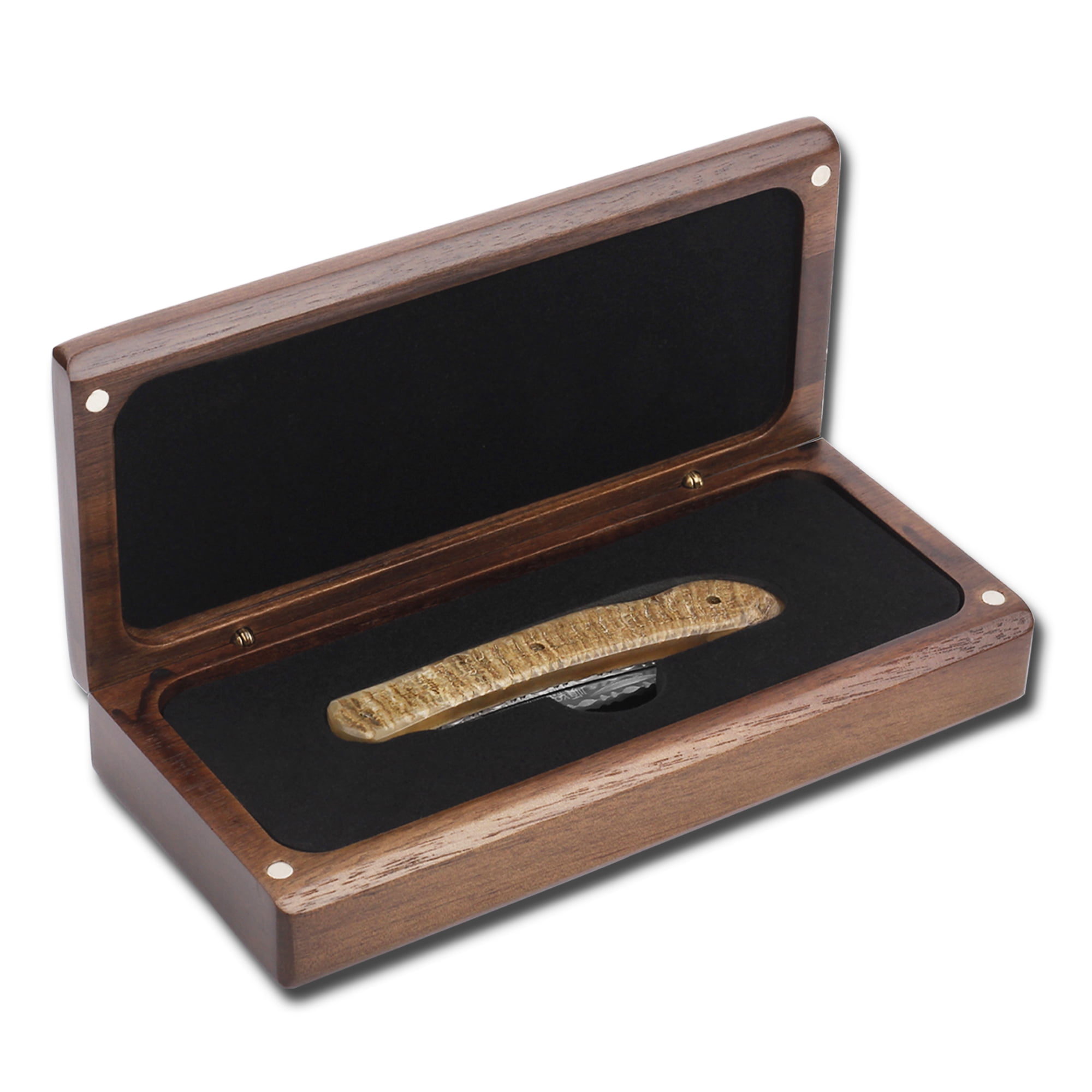 YOUSUNLONG Folding Knife Pocket Knife Overall 175mm - Japanese Damascus Steel Natural Antelope Horn Handle