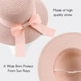 thumbnail image 3 of Holzlrgus Women,Little Girls Straw Sun Hat Summer Beach Cap Foldable Visor Floppy Hats Wide Brim with Bowknot, 3 of 5