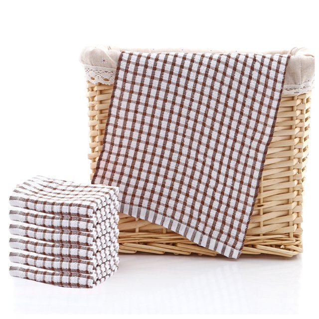 Paños de cocina de algodón de 40 x 28 cm, paquete de 6, para secar platos, ropa y toallas.