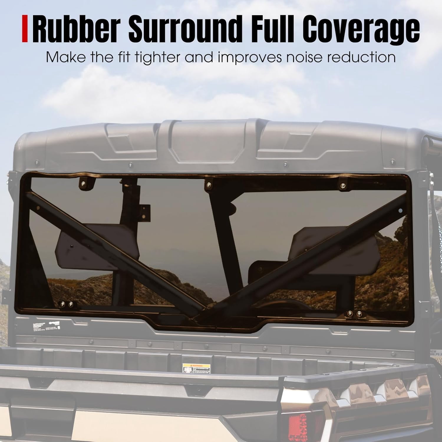 A & UTV PRO Rear Window Tinted for 2017-2025 Polaris Ranger XP 1000/Crew, 2020-2025 Ranger 1000/Crew, 2013-2019 Polaris Ranger XP 900/Crew, UTV Dark Back Windshield Accessories