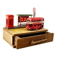 thumbnail image 4 of Caja de almacenamiento para tocador, organizador de maquillaje, organizador de escritorio de madera con cajón Autobús de dos pisos, 4 of 8