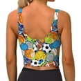 thumbnail image 3 of Vsdgher Various Balls Print Women Sleeveless Athletic Tank Top Built-in Bra Camisole Sports Vest for Yoga Running Fitness Exercise with Removable Pads, 3 of 8