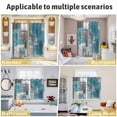 thumbnail image 6 of Turquoise Grey Kitchen Curtains 63 Inch Length, Abstract Square Graffiti Modern Smear Grommet Top Bedroom Living Room Curtains, Light Filtering Cafe Curtain Drapes 2 Panels Set 84''x63'', 6 of 9