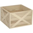 thumbnail image 1 of HOMCOM 24" Wooden Christmas Tree Collar Box Light Distressed Wood Finish, 1 of 10