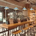 thumbnail image 5 of FSLiving 12V Track Lighting H-Type Track Pendant Light with Antique Brass Socket Vintage Metal Cone Blue Shade Nordic Style Industrial Factory Pendant Lamp for Kitchen Island - 1 Light, 5 of 9
