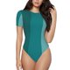 thumbnail image 1 of Fotbe Teal Color Body de Mujer con Cuello Redondo y Mangas Cortas, Sin Mangas Ajustado, Suave, Cómodo y Básico-X-Large, 1 of 7