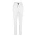 thumbnail image 6 of Mrat Womens Skinny Legging Pants Soft Stretchy Pants High Waisted Button Dress Pants Work Business Office Slim Fitting Casual Trousers with Pockets Casual Wide Leg Yoga Pants S-55 White M, 6 of 7