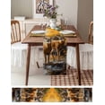 thumbnail image 3 of Orange Autumn Deer Table Runner 36 Inches, Vintage Forest River Bed Runner Dresser Scarves Tabletop for Indoor Outdoor Parties/Ceremony/Banquet, 13"x 36", 3 of 8