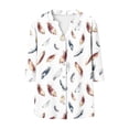thumbnail image 6 of Edvintorg Womens Tops Trendy Fashion Printed 3/4 Sleeve Button Down V Neck Casual Loose Blouses Shirts Women's Clothes White S, 6 of 6