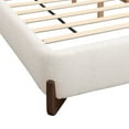 thumbnail image 5 of Christopher Knight Home Boucle Upholstered Queen Bed with Curved Wood legs, White, 5 of 8