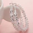 thumbnail image 3 of Ruanlalo Hoop Earrings Shiny Anti-rust Exaggerate Silver Plated Women Jewelry for Party, 3 of 6