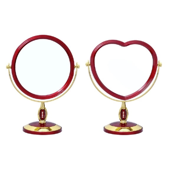 Godderr Wedding Mirror Mirror Double Sided Mirror Rotatable Red Dresser Mirror
