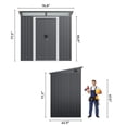 thumbnail image 4 of Storage Shed, 6 x 4 FT Outdoor Metal Shed with Double Sliding Lockable Doors, Waterproof Tool House for Garden Backyard, Grey, 4 of 12
