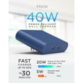 thumbnail image 2 of Adaptador de pared Charger iHome Multiport USB-C AC Pro de 2 puertos de 40 W, 2 of 2