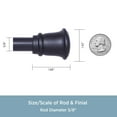 thumbnail image 3 of Trumpet 84-120 in. Decorative Curtain Rod & Holdback Set, 5/8 in. Diameter, 3 of 6